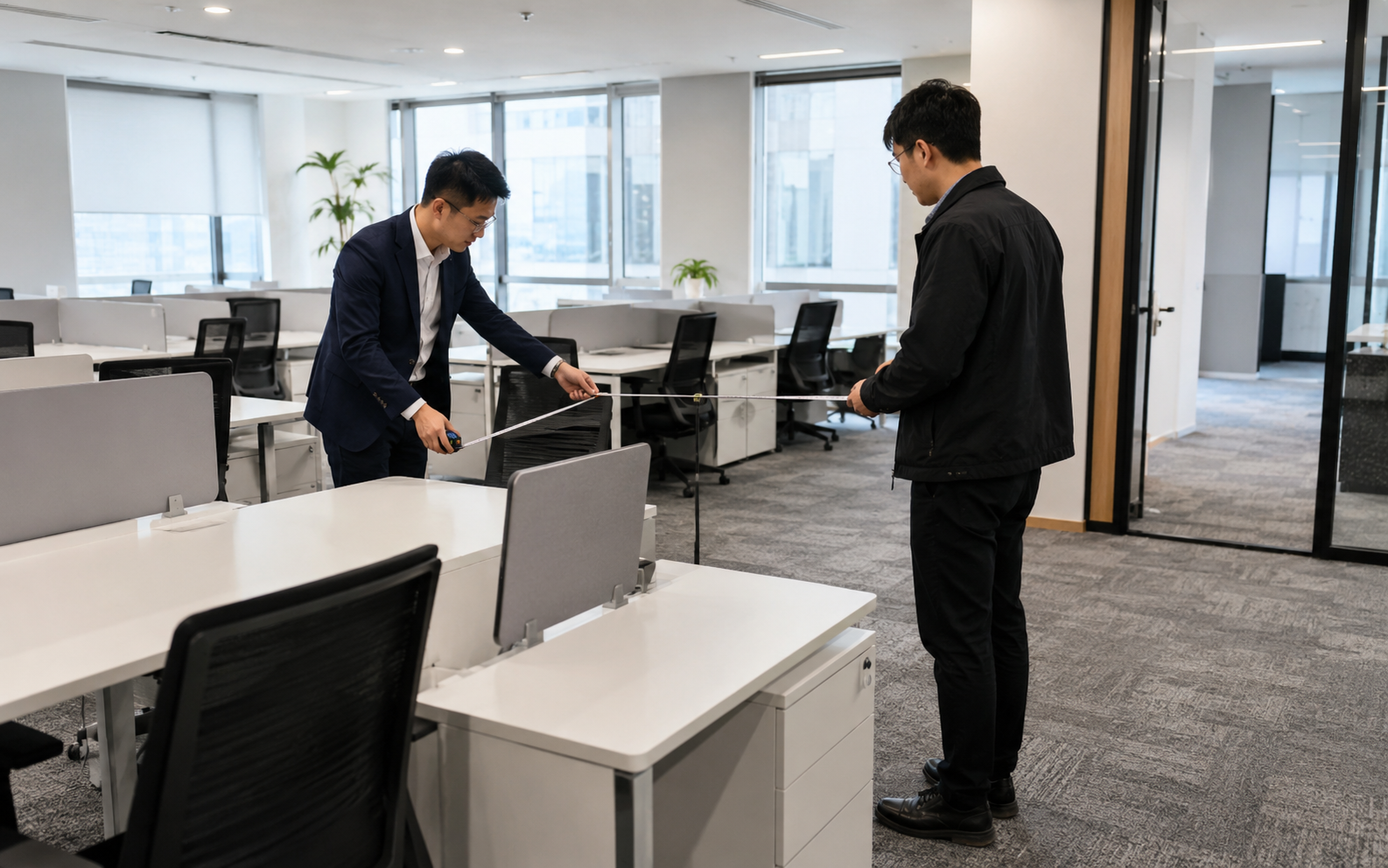 办公家具上门测量实景